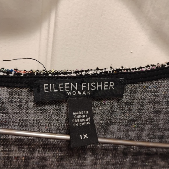 Eileen Fisher Plus Size Knit Tweed Dress with Ruffle Hem Elegant Style Size 1X - Picture 3 of 4